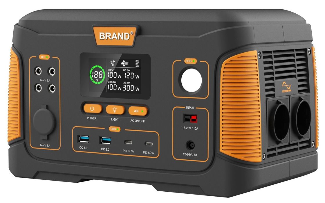 Home/ Outdoor/ Camping Solar Portable Power Station USB 650W 22.2V 28.6ah Rechargeable
