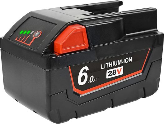 28V 6000mAh Slide Pack Battery Compatible With Milwaukee Cordless Power Tools Compatible Replacement Milwaukee