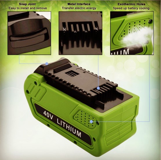 Rechargeable Lithium Greenworks Gmax Battery 40 Volt 29472 29462 1