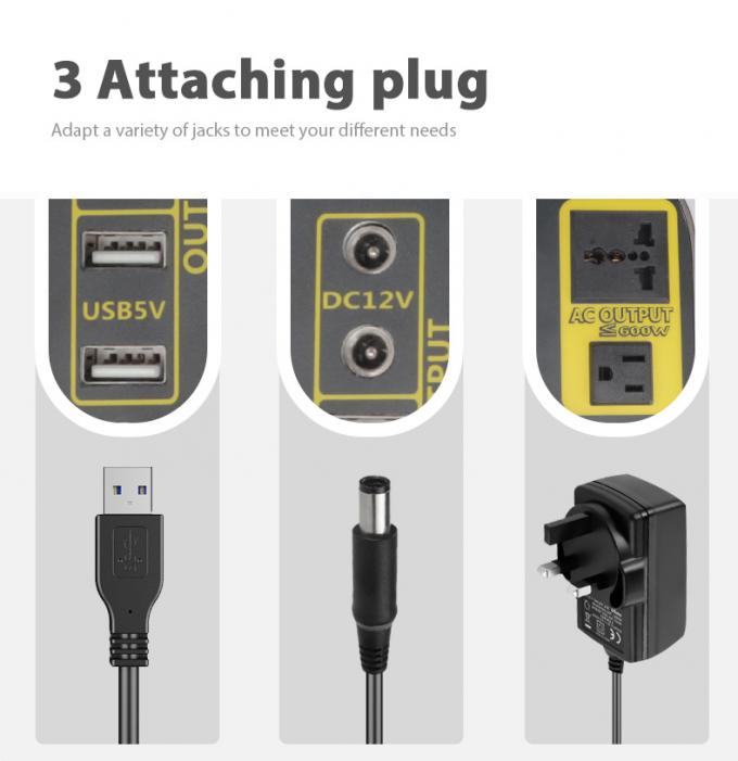 Outdoor Rechargeable Car Emergency Portable Power Station 600W - 3000W Lithium Battery 7