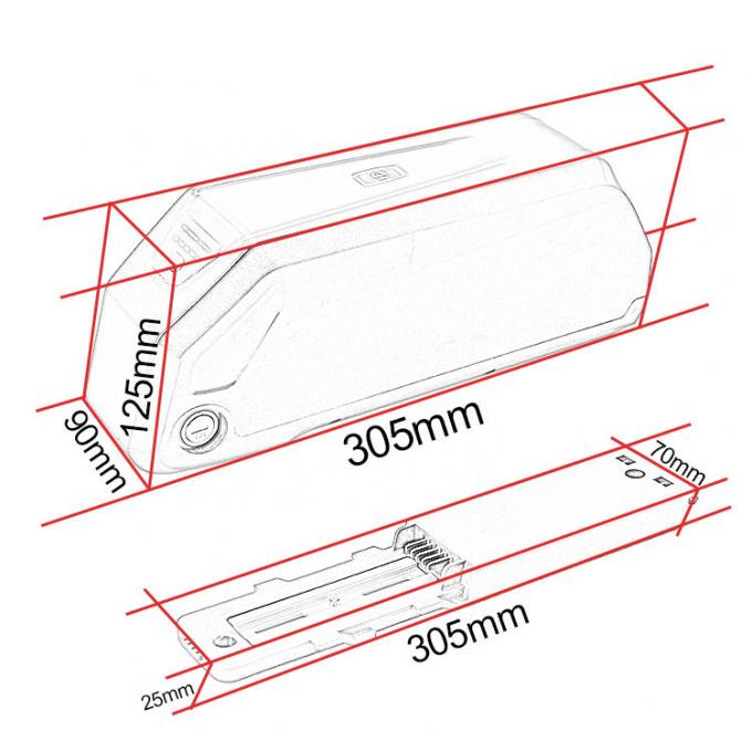 Replacement Hailong 48V 1000W Electric Vehicle Battery With Charger E-Bike Replacement Lithium Battery 1