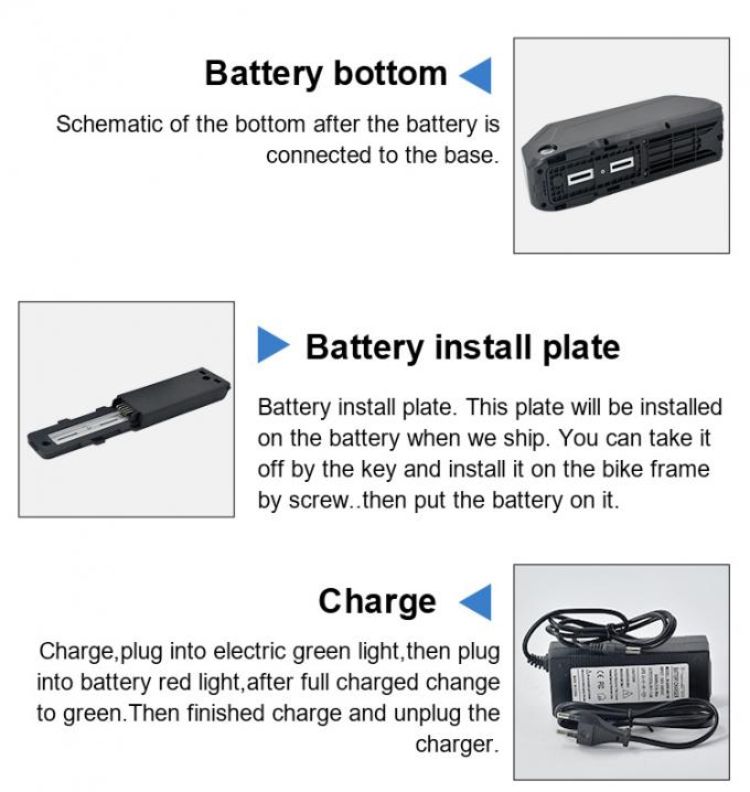 Replacement Hailong 48V 1000W Electric Vehicle Battery With Charger E-Bike Replacement Lithium Battery 6