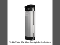 36V 13ah 468 Wh Silver Fish Ebike Battery Top Discharge RCA Charging Port